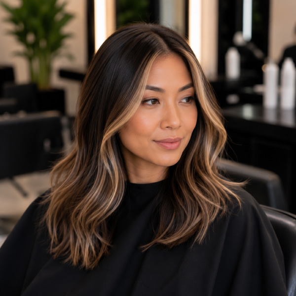 Face-Framing-Highlight-hair-model-at-Avissa-Salon-in-Ann-Arbor-Michigan---Avissa-Salon-is-your-destination-for-flawless-hair-coloring-service-with-expert-stylists-and-colorists