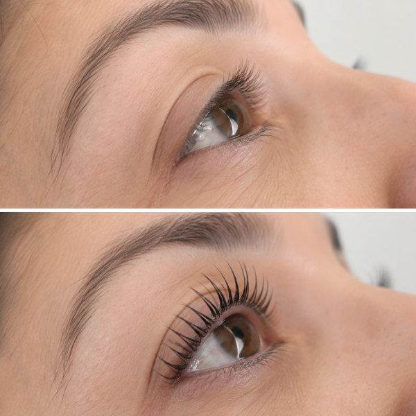 This before-and-after transformation highlights the difference a professional lash lift can make using only the guest's natural lashes. By lifting and curling each lash from the root, this treatment creates a brighter, more open-eyed appearance with beautiful definition that lasts for weeks. Every lash lift at Avissa Salon in Ann Arbor is customized to complement your natural lashes and eye shape, delivering natural-looking results without eyelash extensions. Whether you're looking to simplify your beauty routine or enhance your everyday look, a professional lash lift offers long-lasting beauty with minimal maintenance.