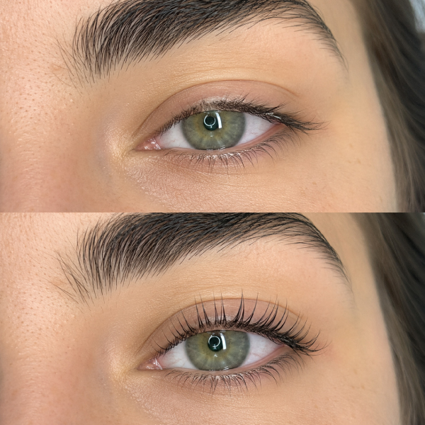 This image features a professional lash lift and lash tint performed at Avissa Salon in Ann Arbor. The lash lift enhances the natural curl and shape of the lashes, while the tint darkens lighter lashes to create greater definition and a naturally fuller appearance. Together, these treatments provide beautifully lifted, darker lashes that often eliminate the need for mascara. Every service is customized to the guest's natural lashes, creating elegant, long-lasting results that enhance their natural beauty with minimal maintenance.