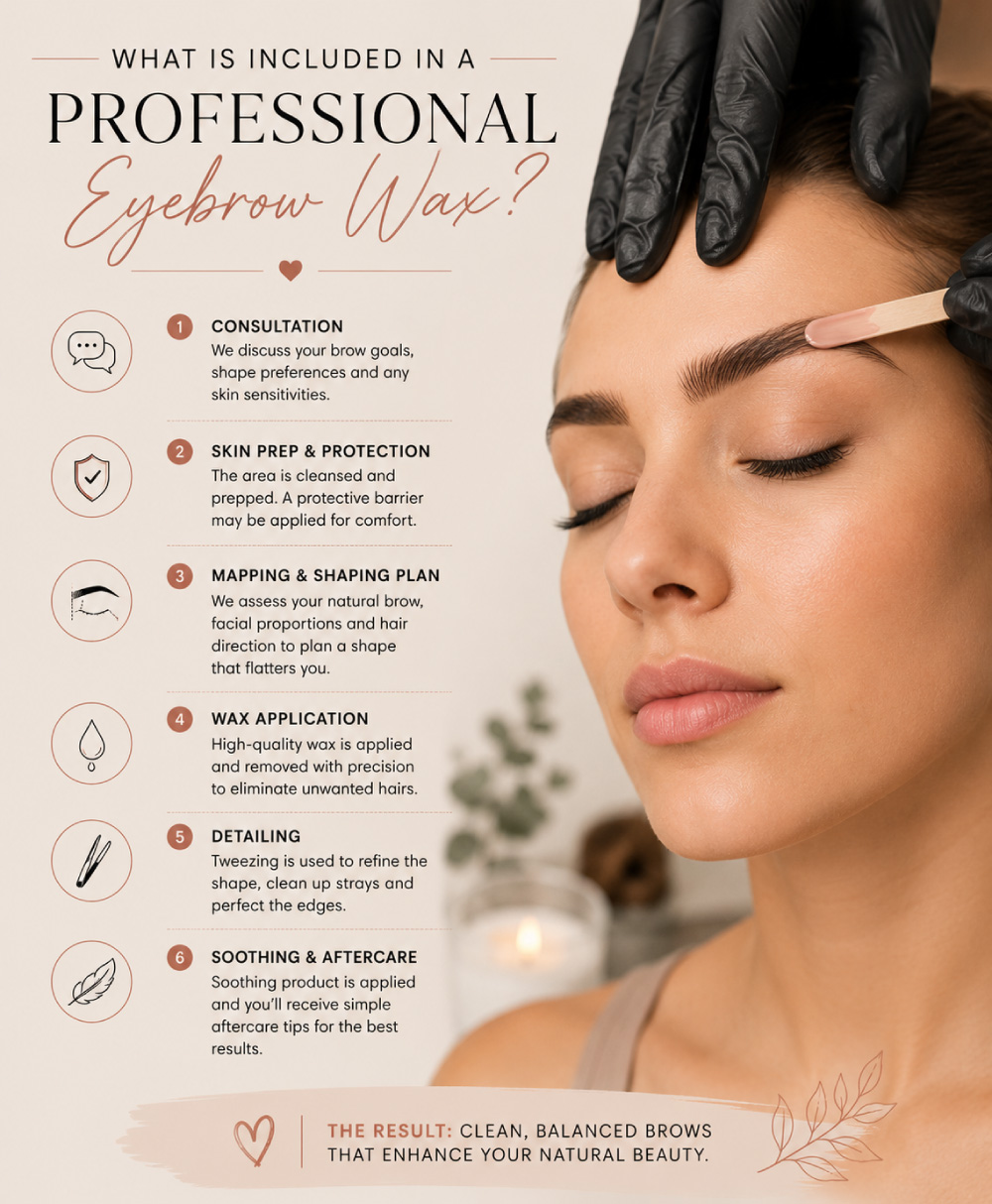 What-Is-Included-in-a-Professional-Eyebrow-Wax---Avissa-Salon-Ann-Arbor-Michigan Professional eyebrow waxing at Avissa Salon in Ann Arbor, Michigan, with customized brow shaping designed around your natural brow density, facial proportions, and skin.