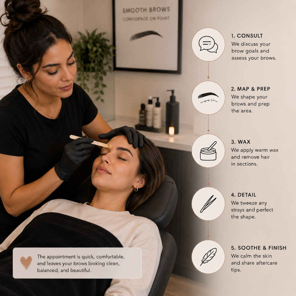 What-to-Expect-During-your-eyebrow-waxing-Appointment---Avissa-Salon-Ann-Arbor-Michigan- Professional eyebrow waxing at Avissa Salon in Ann Arbor, Michigan, with customized brow shaping designed around your natural brow density, facial proportions, and skin.
